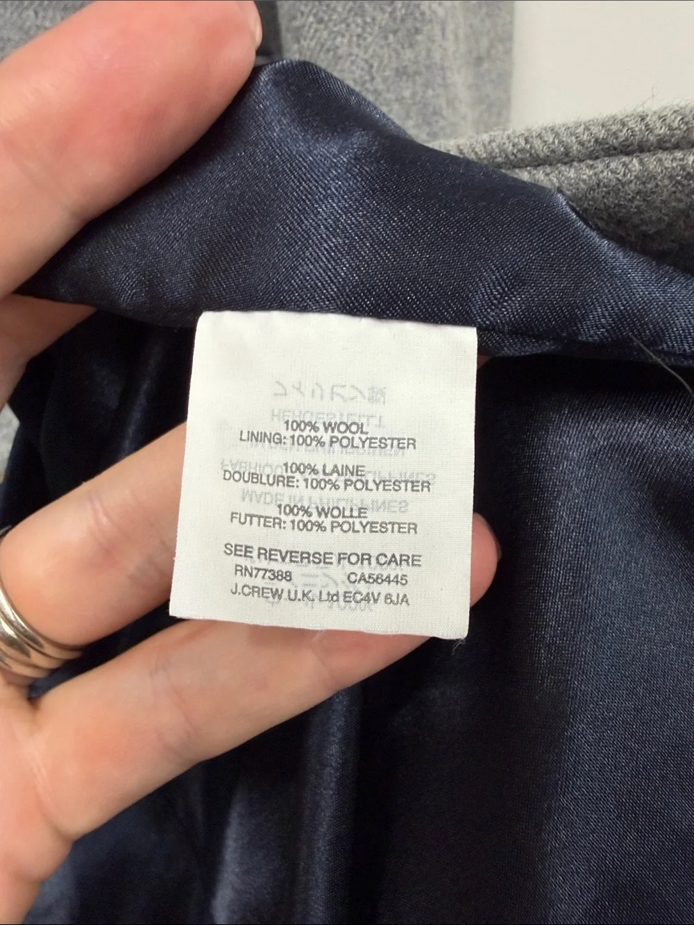J CREW Regent Topcoat Coat Gray Wool Tailored Academia Preppy Classic Dressy 10 - Picture 7 of 8